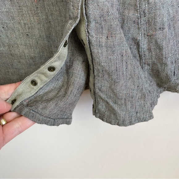 Vintage Flax by Jeanne Englehart Linen Snap-Front Midi Skirt - Picture 7 of 11